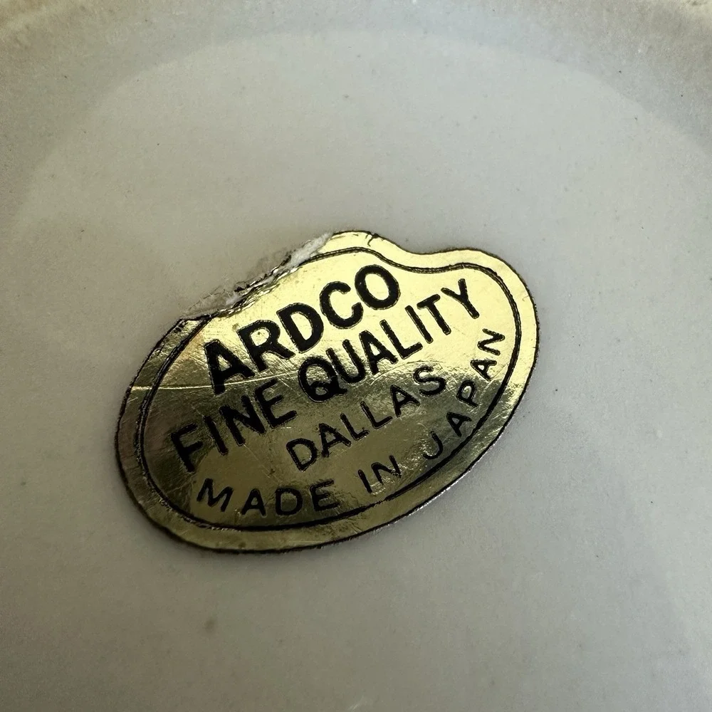 Vintage Ardco Ginger Jar 5.5 Inch Lid Asian Black Red Cherry Blossom Japan EUC